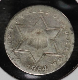 1854 Three Cent Silver Type 2 - photo
