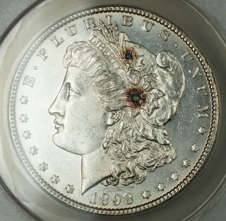 1898 Morgan Silver Dollar,  Anacs Ms - 62 (better Coin Semi Proof - Like) photo