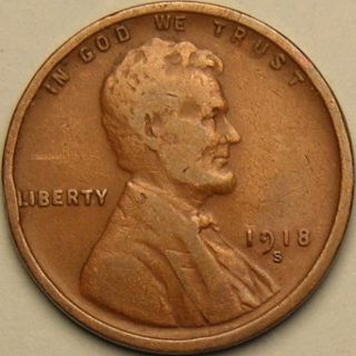 1918 S Lincoln Wheat Penny,  Ab - 728 photo