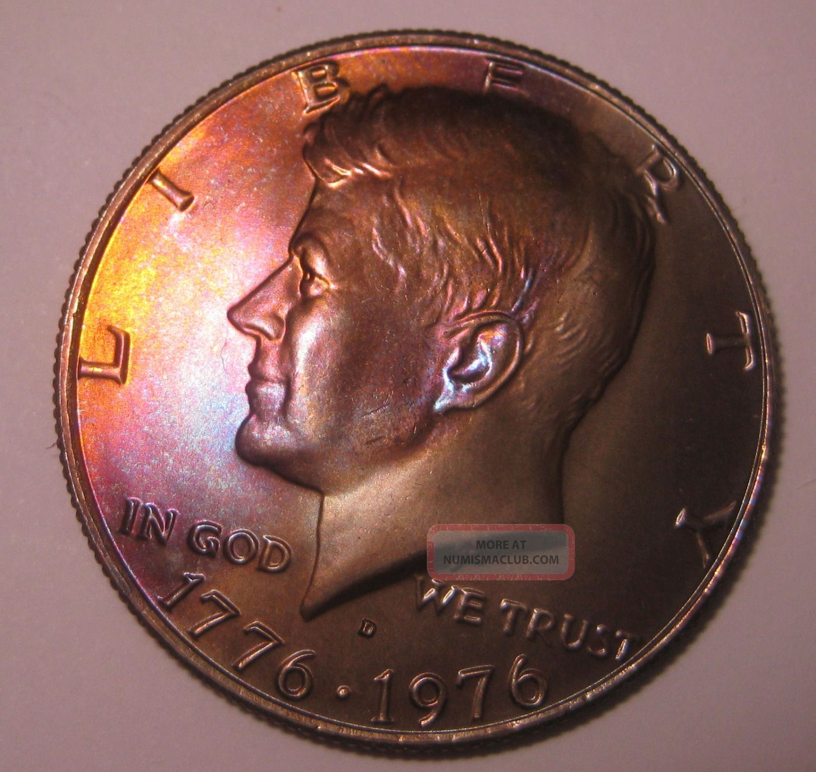 Toned1976 D 50c Clad Kennedy Half Dollar