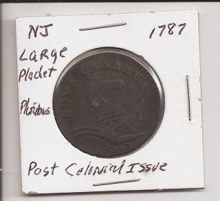 Antique 1787 Rare Post Nj Colonial Coin Winking Horse Small 8 photo