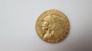 1909 $2.  5 Gold Indian Quarter Eagle Classic Coin photo