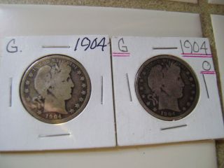 1904 Silver Barber Half Dollars P&o Mints. .  Price. . photo