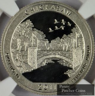 2011 - S Clad Chickasaw Atb Quarter Ngc Pf - 69 Ultra Cameo Early Release Proof photo