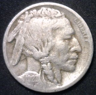 1923 S Buffalo Nickel Coin Indian Head Five Cents Us Type Good G M2 photo