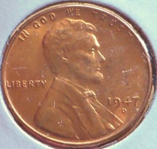 1947 D Gorgeous Brilliant Uncirculated Lincoln. . photo