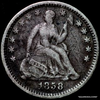 1858 - O Grade Seated Liberty Half Dime photo