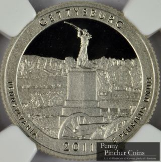 2011 - S Clad Gettysburg Atb Quarter Ngc Pf - 69 Ultra Cameo Early Release Proof photo