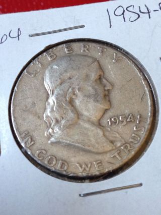 N464 : 1954 - D Silver Franklin Half Dollar Coin :: Numicorp :: Hq photo