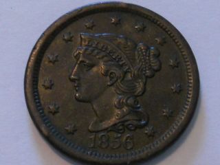 Coinhunters - 1856 Braided Hair Large Cent - Almost Uncirculated photo
