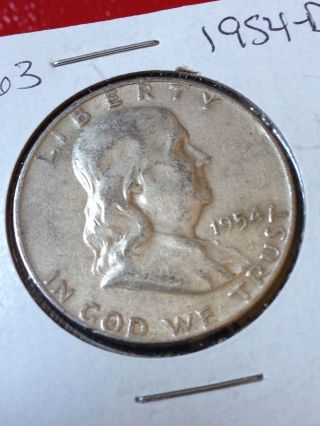 N463 : 1954 - D Silver Franklin Half Dollar Coin :: Numicorp :: Hq photo