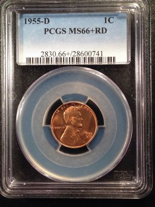 1955 - D Lincoln Wheat One Cent Pcgs Ms66+rd  28600741 photo