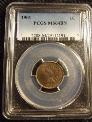1901 Indian Head Cent,  Pcgs Ms64bn photo