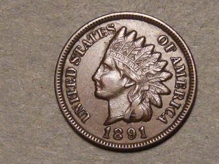 1891 Indian Head Cent 7481a photo