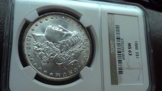 1888 $1 Morgan Silver Dollar Ms63 photo