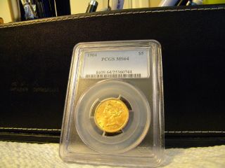 1904 $5 Liberty Head Half Eagle Gold Pcgs Ms64 Coin Five Dollar photo