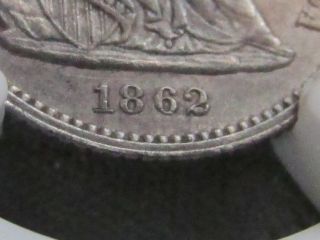 Doubled Date 1862 H10c Liberty Seated Half Dime Ngc Au55 Civil War Year photo