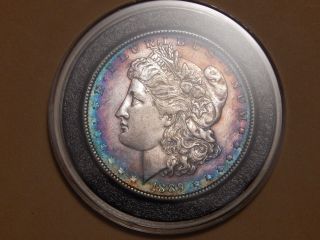 1889 Morgan Silver Dollar.  Really Great Toning On This One Look photo