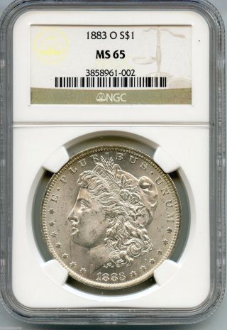 1883 - O Ngc Ms 65 Morgan Silver Dollar - Orleans - M1s Kq144 photo