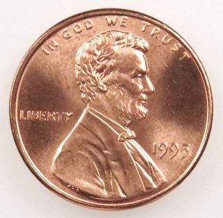 1995 Uncirculated Lincoln Memorial Cent Penny (b01) photo