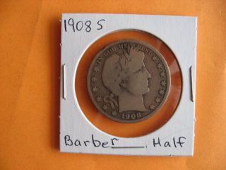 One 1908 - S Barber Half Dollar Ungraded photo