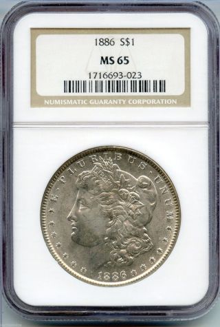 1886 Ngc Ms 65 Morgan Silver Dollar - Toning - M1s Kq150 photo