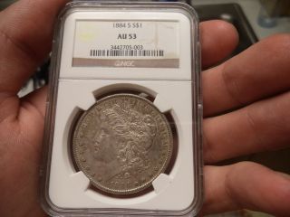 1884 S Morgan Silver Dollar Ngc Au 53 photo
