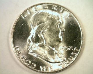 1952 - D Franklin Half Choice Uncirculated+ Full Bell Lines Ch Unc.  + Fbl photo