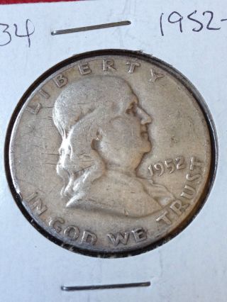 N434 : 1952 - D Silver Franklin Half Dollar Coin :: Numicorp :: Hq photo