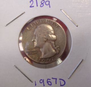 1957 D Washington Silver Quarter photo