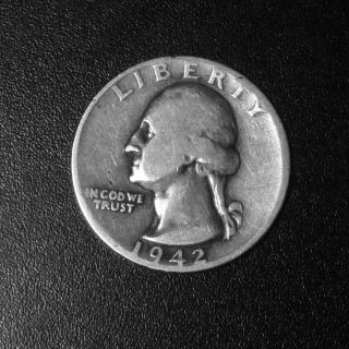 1942 - S Silver Washington Quarter Good Coin photo