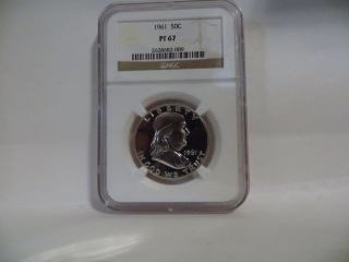 1961 50c Franklin Half Dollar; Ngc Graded Pf67; Coin photo
