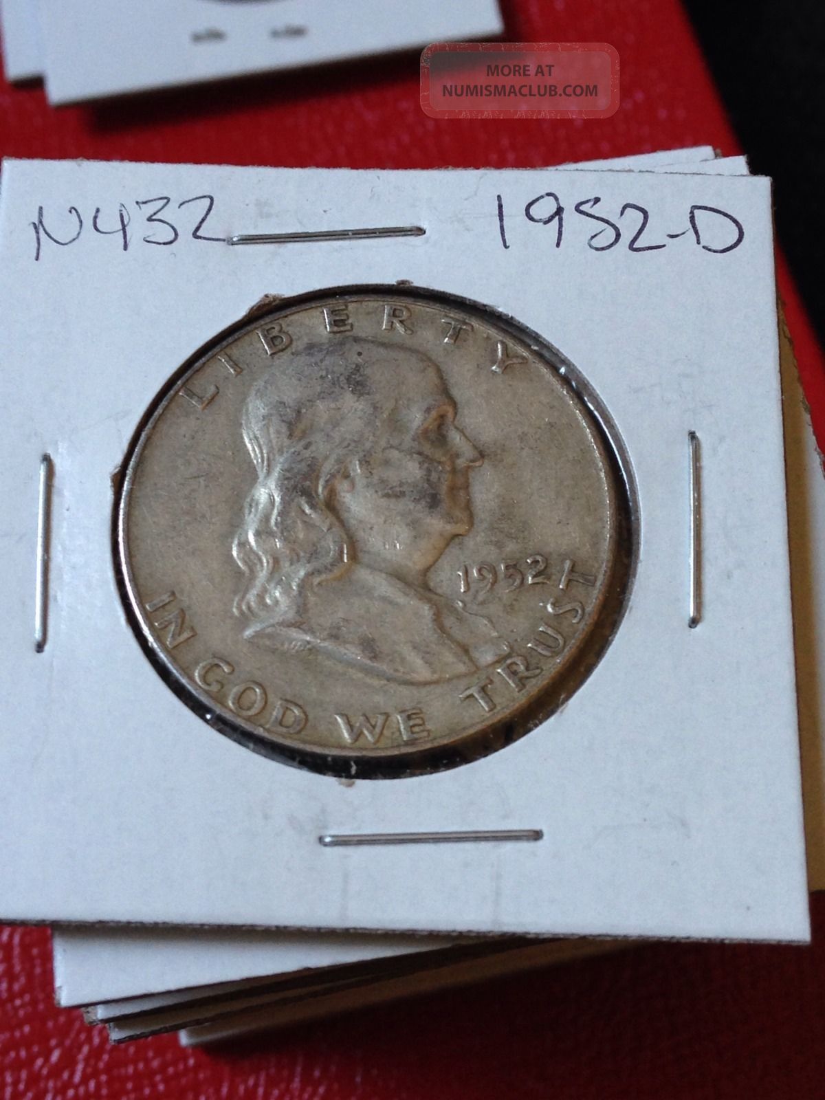 N432 1952 D Silver Franklin Half Dollar Coin Numicorp Hq n432-1952-d-silver-franklin-half-dollar-coin-numicorp-hq