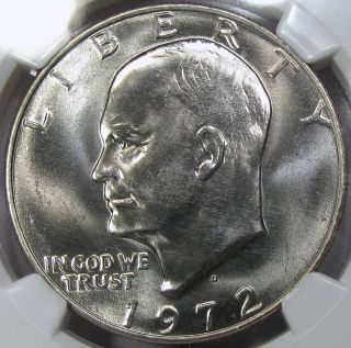 1972 - D Ngc Ms66 Coneca Ddr - 001 Eisenhower Dollar Comes With Paperwork photo