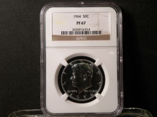 1964 50c (proof) Kennedy Half Dollar,  Silver,  Ngc Pf67, photo