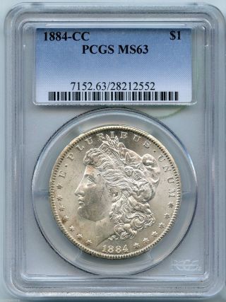 1884 - Cc Pcgs Ms 63 Morgan Silver Dollar - Carson City - M1s Kq157 photo
