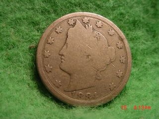 1884 Liberty Head Nickel,  Good+ photo