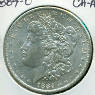 1884 - O - Us Morgan Silver Dollar Ch - Au In 90% Silver White Coin photo