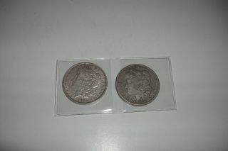 1887 And 1888 Silver Morgan Dollars photo