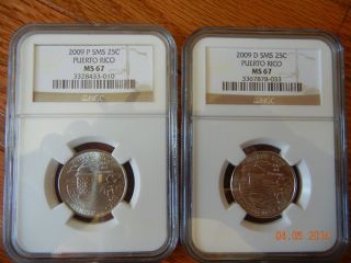 2009 P&d Sms Puerto Rico State Quarter Ngc Ms 67 photo