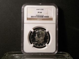 1969 - S 50c (proof) Kennedy Half Dollar,  Ngc Pf66,  Frosted photo