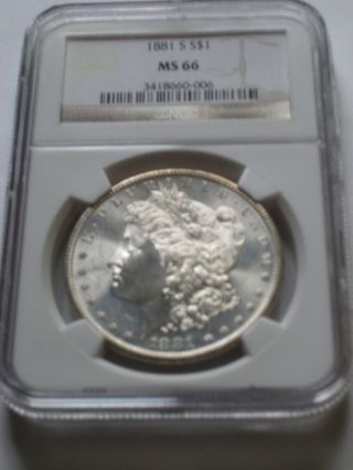 1881 - S Morgan Silver Dollar Ngc Ms66 photo