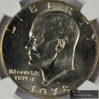 1978 - D Eisenhower Dollar Ngc Ms - 64 Unc Lustrous Uncirculated Large Ike Dollar photo