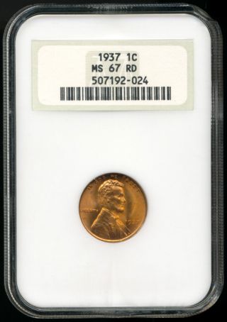 1937 Lincoln Cent Ngc Ms67rd photo