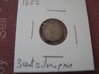 1852 - P Silver Three - Cent Piece Fine Looking Coin photo