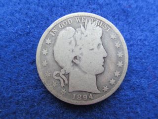 1894 - P Barber Half Dollar,  Vg photo