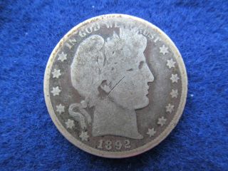 1892 - O Barber Half Dollar,  Vg; Cv $420.  00 photo
