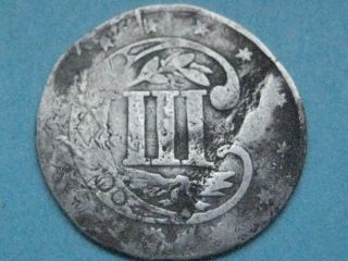 1856 Three 3 Cent Silver Piece - Old Type Coin photo