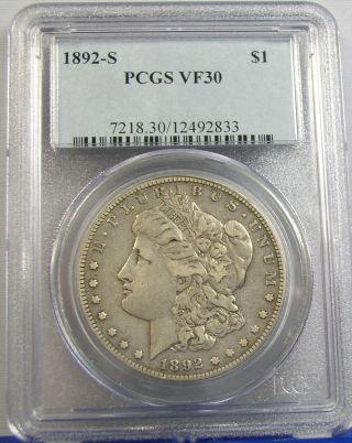 1892s Morgan Silver Dollar Pcgs Vf30 Certified photo