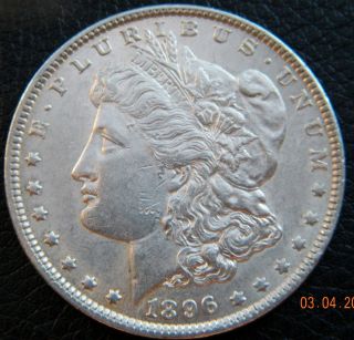 1896 Morgan Silver Dollar Bu K537 photo